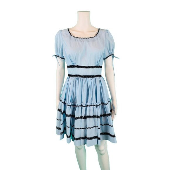 Vintage 1960s Party Square Dance Ric Rac Dress | W 28" - Picture 1 of 10